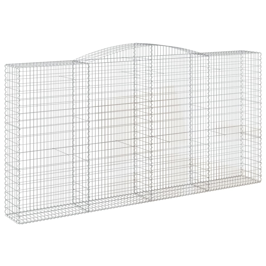 vidaXL Arched Gabion Basket 400x50x200/220 cm Galvanised Iron