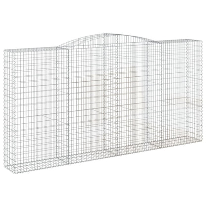 vidaXL Arched Gabion Basket 400x50x200/220 cm Galvanised Iron