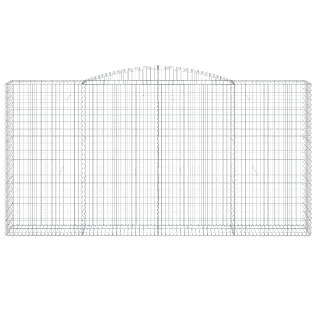 vidaXL Arched Gabion Basket 400x50x200/220 cm Galvanised Iron