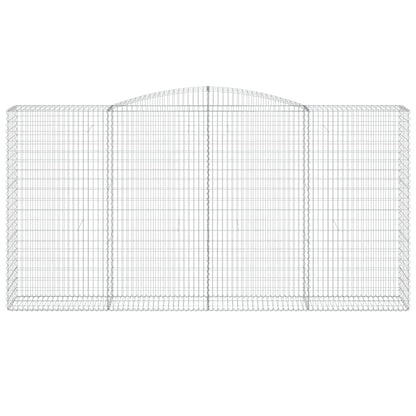 vidaXL Arched Gabion Basket 400x50x200/220 cm Galvanised Iron