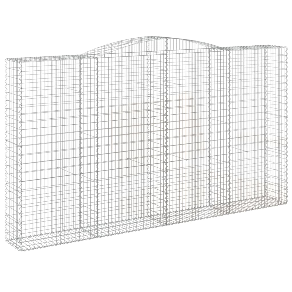 vidaXL Arched Gabion Basket 400x50x220/240 cm Galvanised Iron