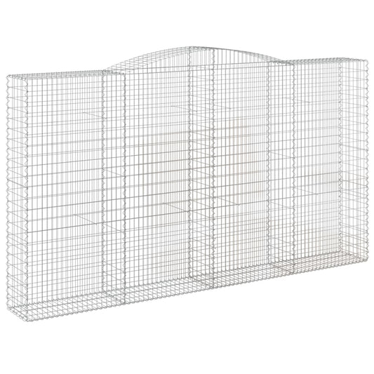 vidaXL Arched Gabion Basket 400x50x220/240 cm Galvanised Iron