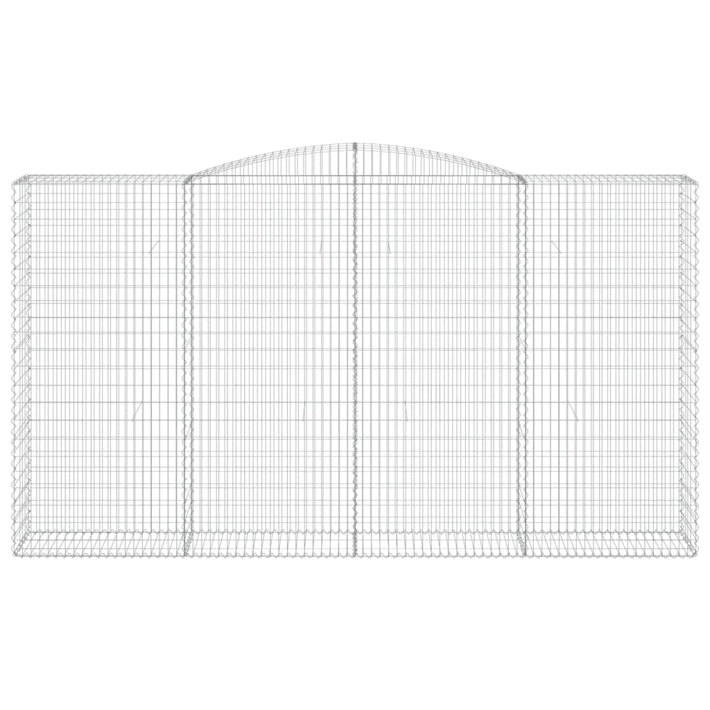 vidaXL Arched Gabion Basket 400x50x220/240 cm Galvanised Iron