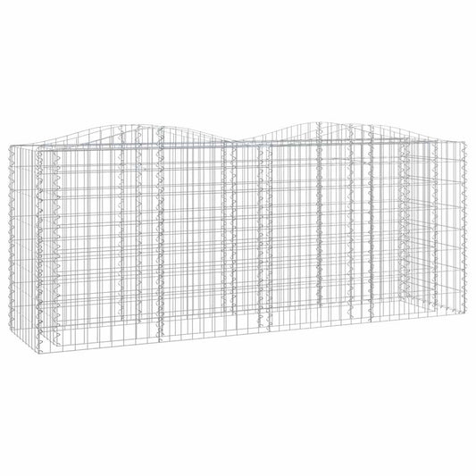 vidaXL Arched Gabion Raised Bed 200x50x100 cm Galvanised Iron