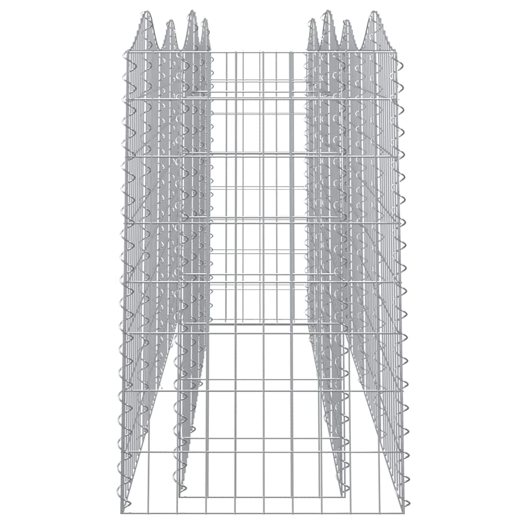 vidaXL Arched Gabion Raised Bed 200x50x100 cm Galvanised Iron