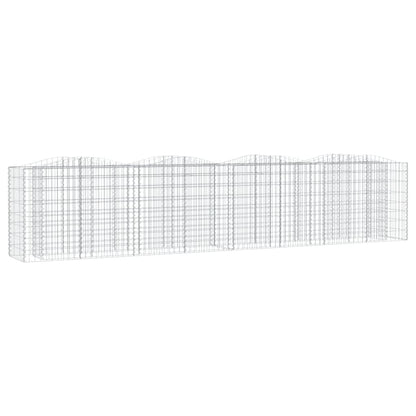 vidaXL Arched Gabion Raised Bed 400x50x100 cm Galvanised Iron