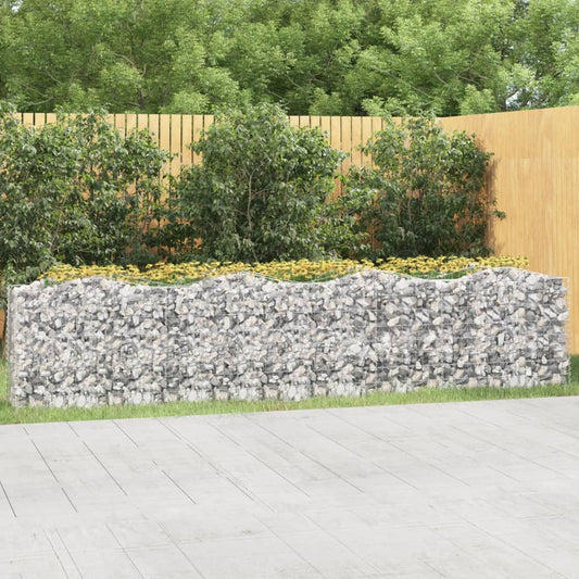 vidaXL Arched Gabion Raised Bed 400x50x100 cm Galvanised Iron