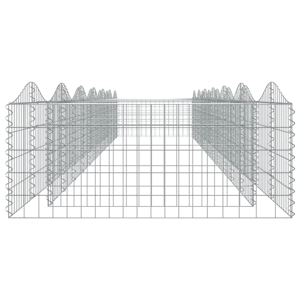 vidaXL Arched Gabion Raised Bed 600x100x50 cm Galvanised Iron