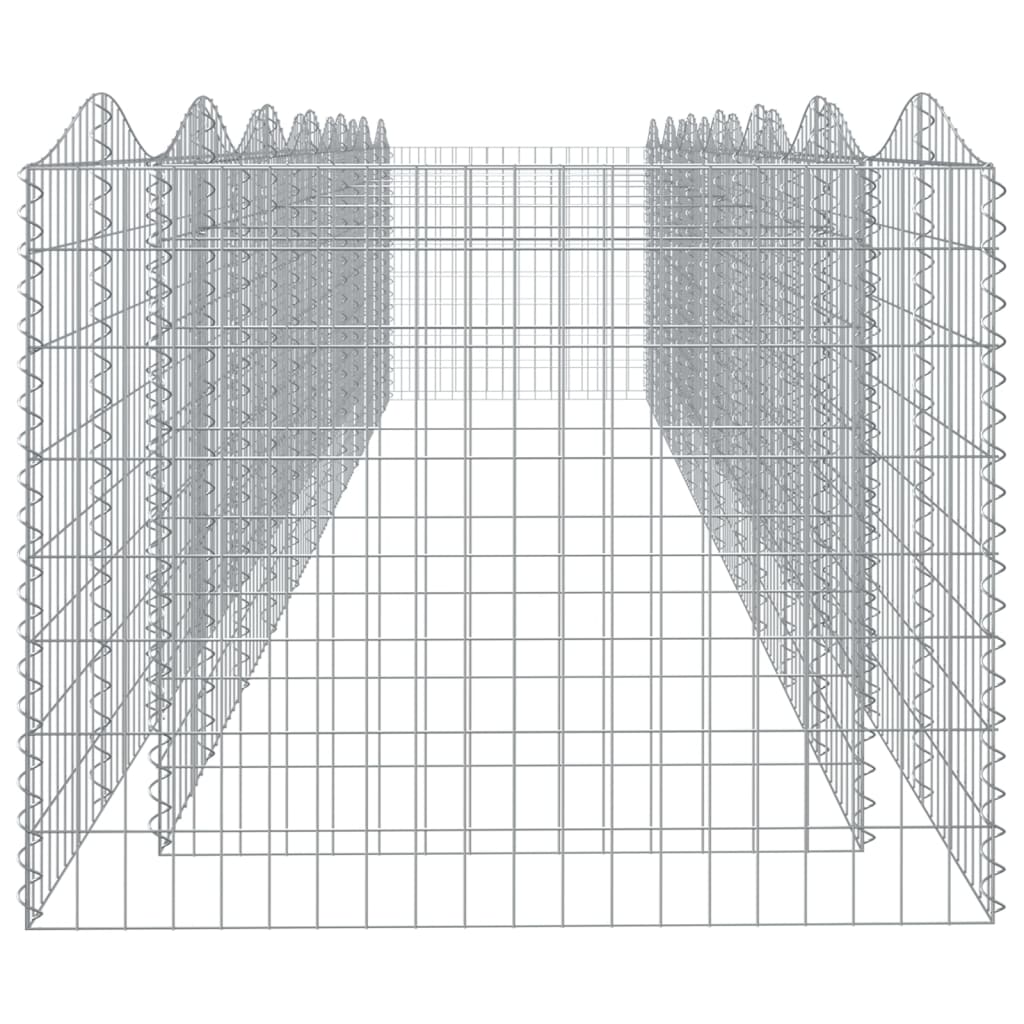 vidaXL Arched Gabion Raised Bed 600x100x100 cm Galvanised Iron