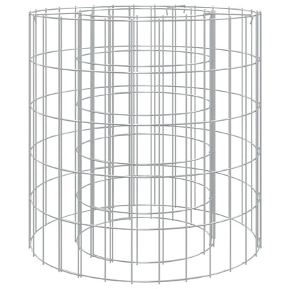 vidaXL Gabion Fire Pit Ø 50 cm Galvanised Iron