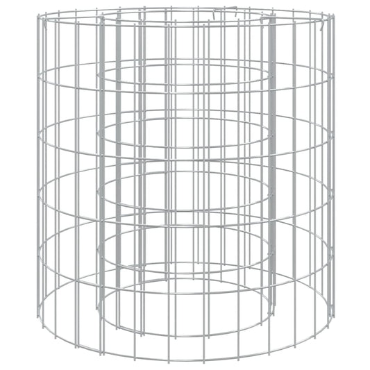 vidaXL Gabion Fire Pit Ø 50 cm Galvanised Iron