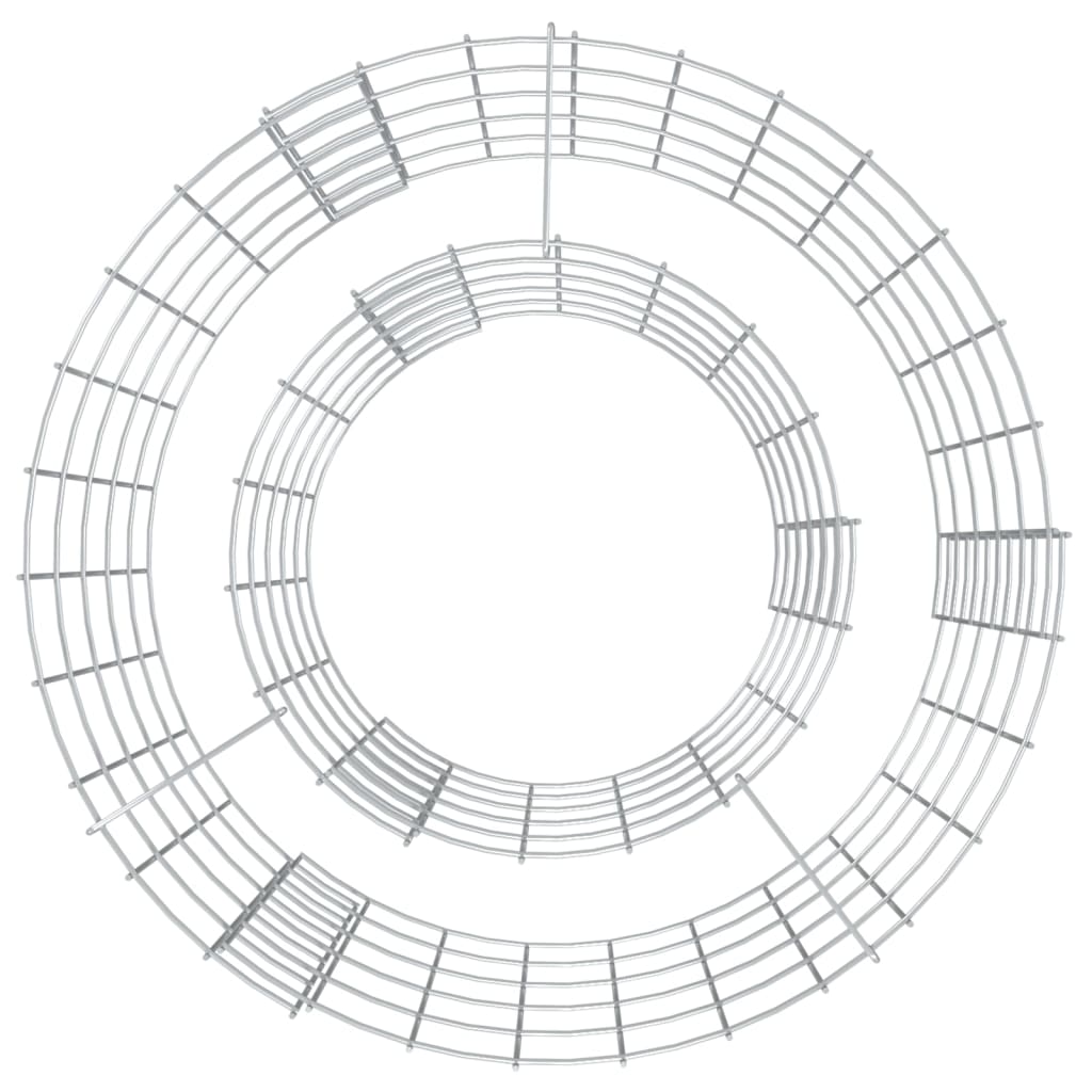vidaXL Gabion Fire Pit Ø 50 cm Galvanised Iron