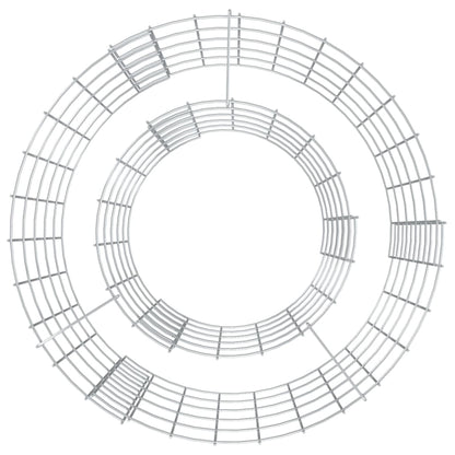 vidaXL Gabion Fire Pit Ø 50 cm Galvanised Iron