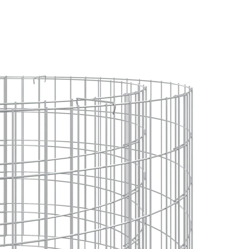 vidaXL Gabion Fire Pit Ø 50 cm Galvanised Iron