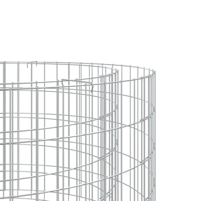 vidaXL Gabion Fire Pit Ø 50 cm Galvanised Iron