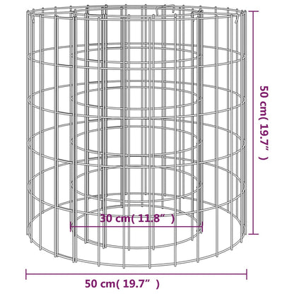 vidaXL Gabion Fire Pit Ø 50 cm Galvanised Iron