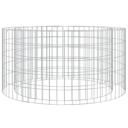 vidaXL Gabion Fire Pit Ø 100 cm Galvanised Iron
