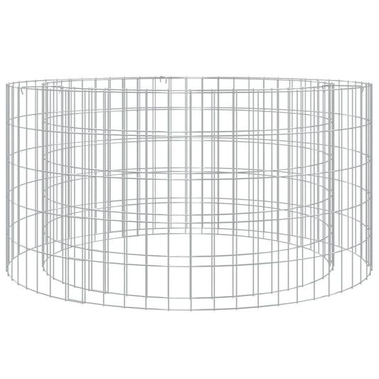 vidaXL Gabion Fire Pit Ø 100 cm Galvanised Iron