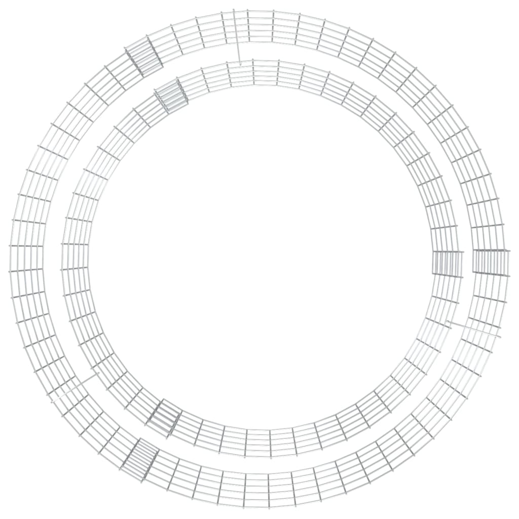 vidaXL Gabion Fire Pit Ø 100 cm Galvanised Iron