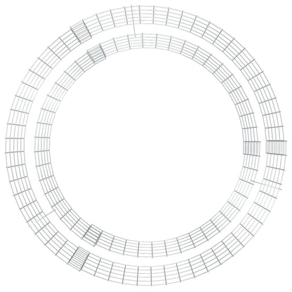 vidaXL Gabion Fire Pit Ø 100 cm Galvanised Iron