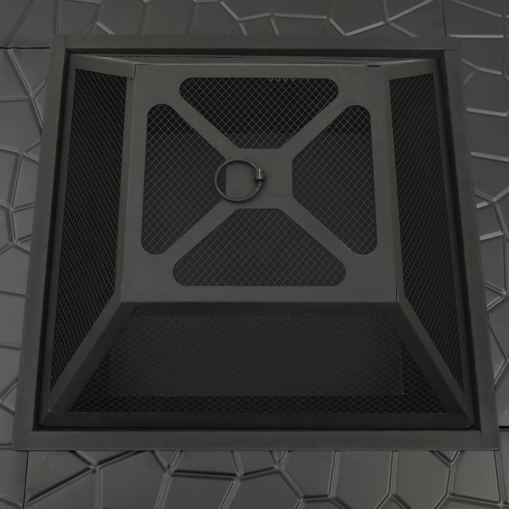 vidaXL Fire Pit with Poker 79x79x46.5 cm XXL Steel