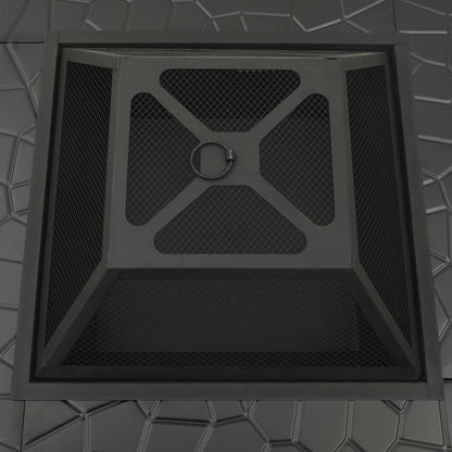 vidaXL Fire Pit with Poker 79x79x46.5 cm XXL Steel