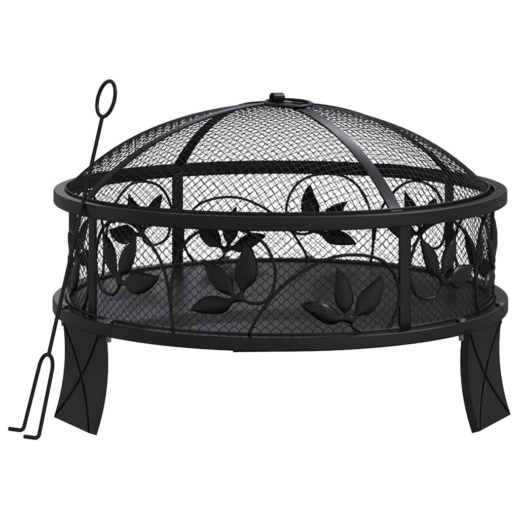 vidaXL Fire Pit with Poker 50 cm XXL Steel