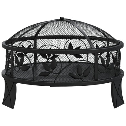 vidaXL Fire Pit with Poker 50 cm XXL Steel