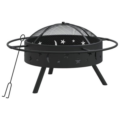 vidaXL Fire Pit with Poker 70 cm XXL Steel