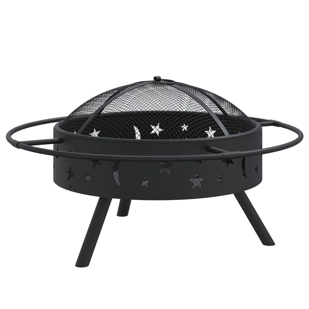 vidaXL Fire Pit with Poker 70 cm XXL Steel