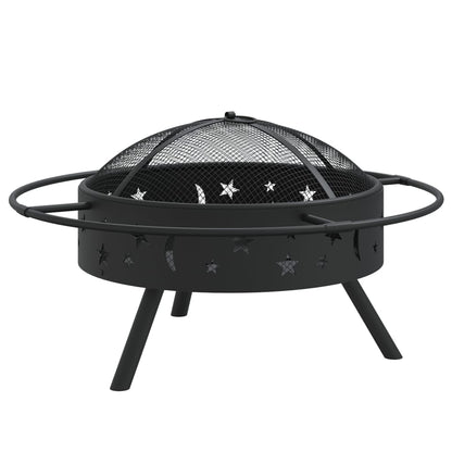 vidaXL Fire Pit with Poker 70 cm XXL Steel