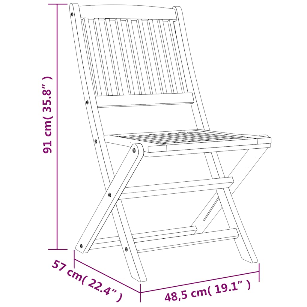 vidaXL 5 Piece Garden Dining Set Solid Wood Acacia