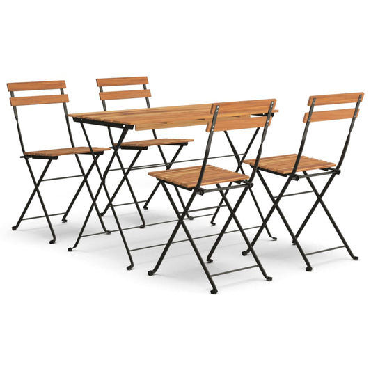 vidaXL Folding Bistro Set | Natural wood | Solid acacia wood | Standard