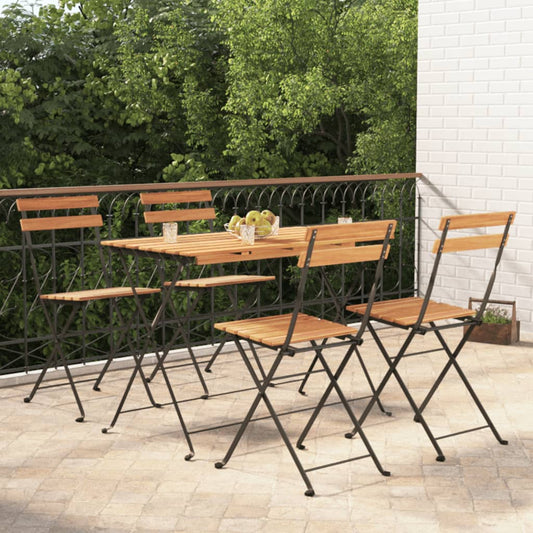 vidaXL Folding Bistro Set | Natural wood | Solid acacia wood | Standard