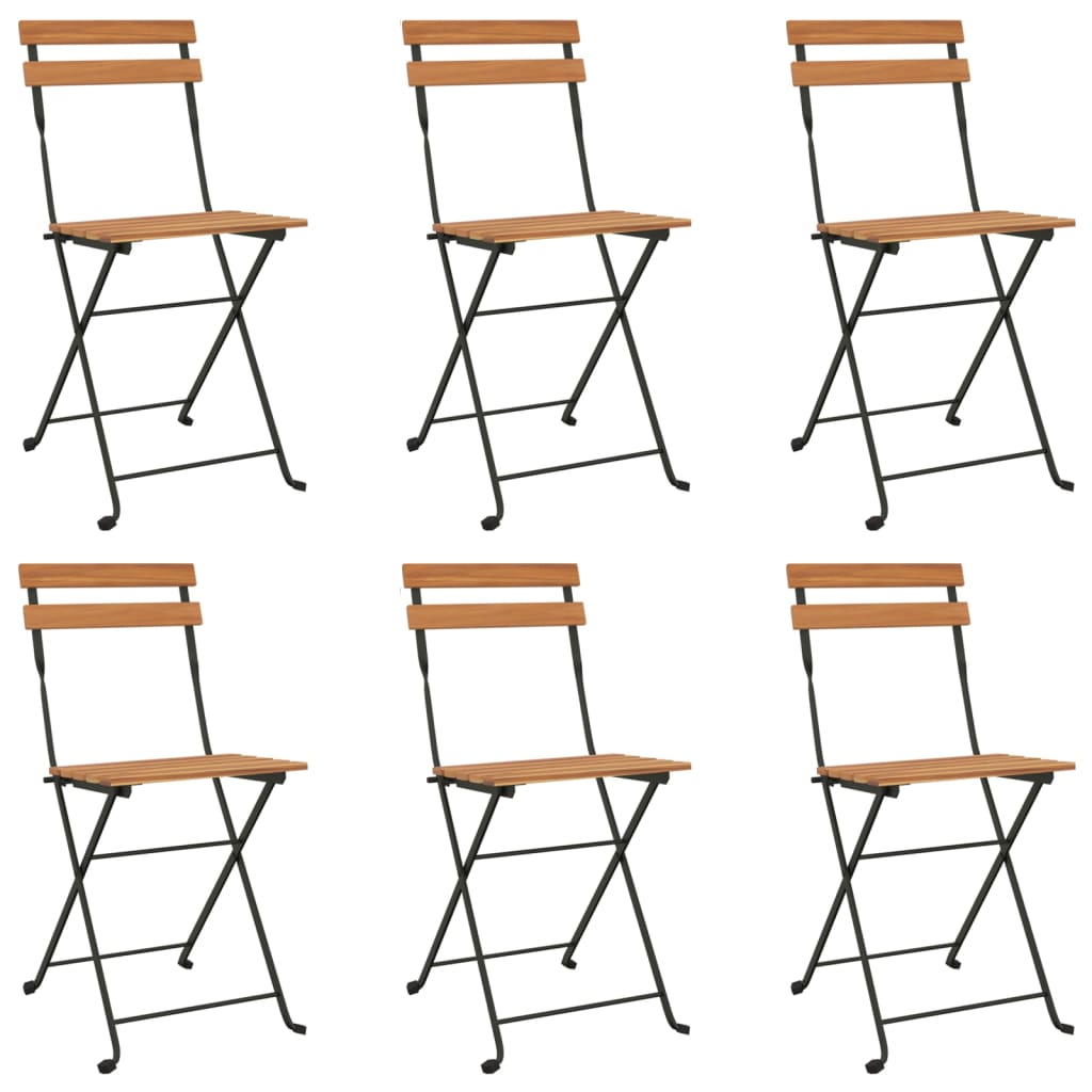 vidaXL Folding Bistro Set | Natural wood and black