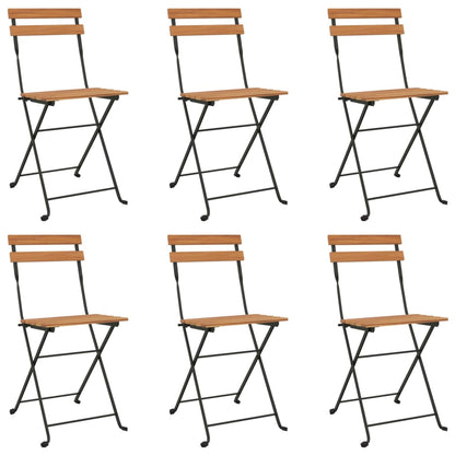 vidaXL Folding Bistro Set | Natural wood and black