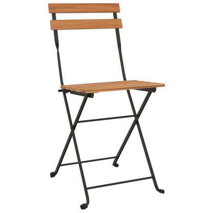 vidaXL Folding Bistro Set | Natural wood and black