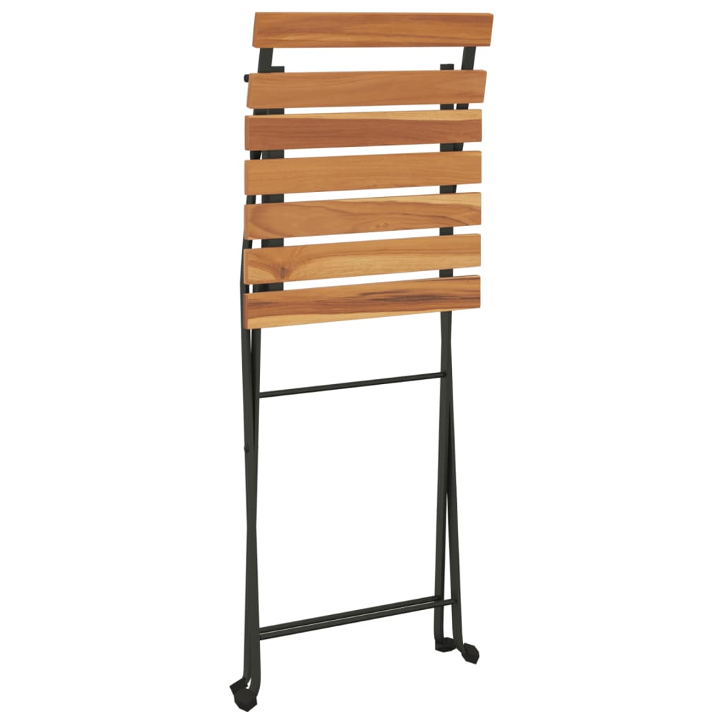 vidaXL Folding Bistro Set | Natural wood and black