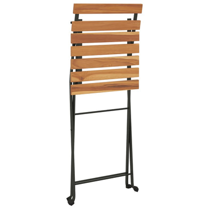 vidaXL Folding Bistro Set | Natural wood and black