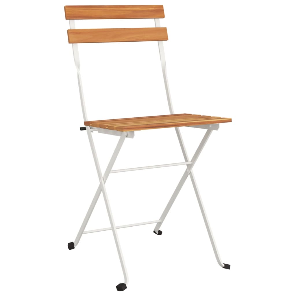 vidaXL 5 Piece Folding Bistro Set Solid Wood Acacia and Steel