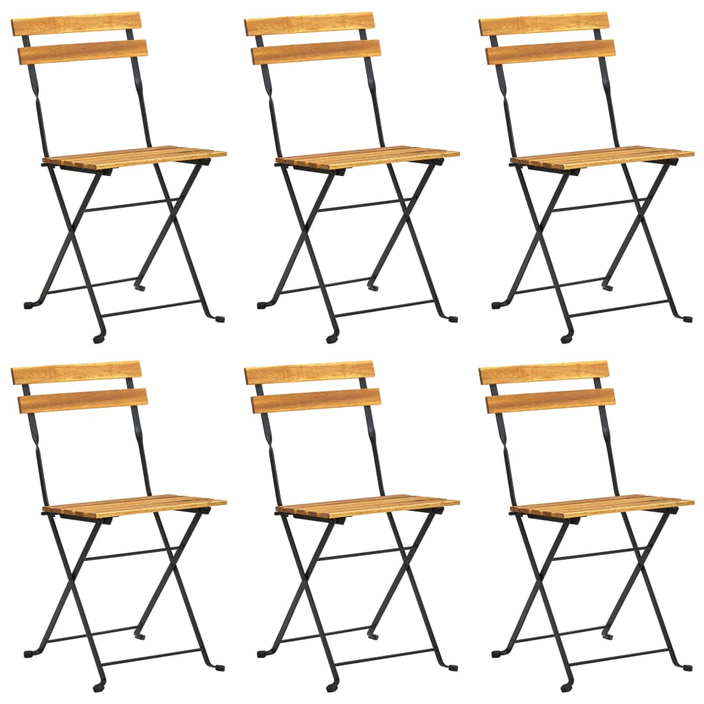vidaXL Garden Chair | Set of 6 | Brown | Solid Acacia wood | Standard