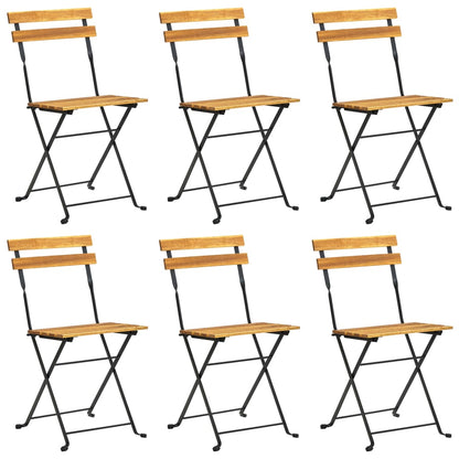 vidaXL Garden Chair | Set of 6 | Brown | Solid Acacia wood | Standard