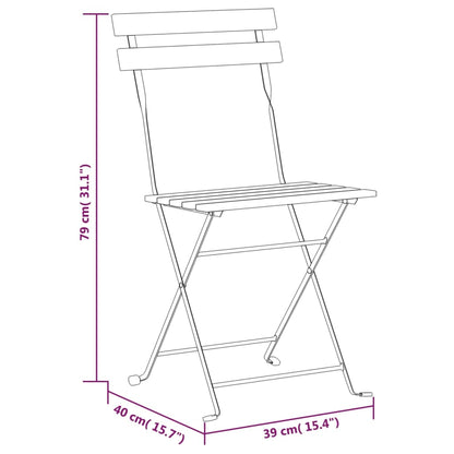 vidaXL Garden Chair | Set of 6 | Brown | Solid Acacia wood | Standard