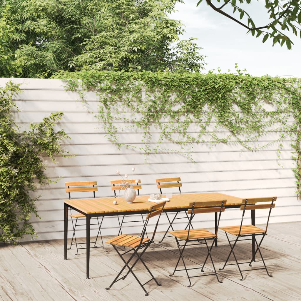 vidaXL Garden Chair | Set of 6 | Brown | Solid Acacia wood | Standard