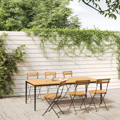 vidaXL Garden Chair | Set of 6 | Brown | Solid Acacia wood | Standard