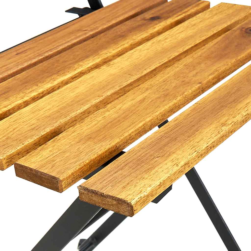 vidaXL Folding Chairs 8 pcs Steel and Solid Wood Acacia