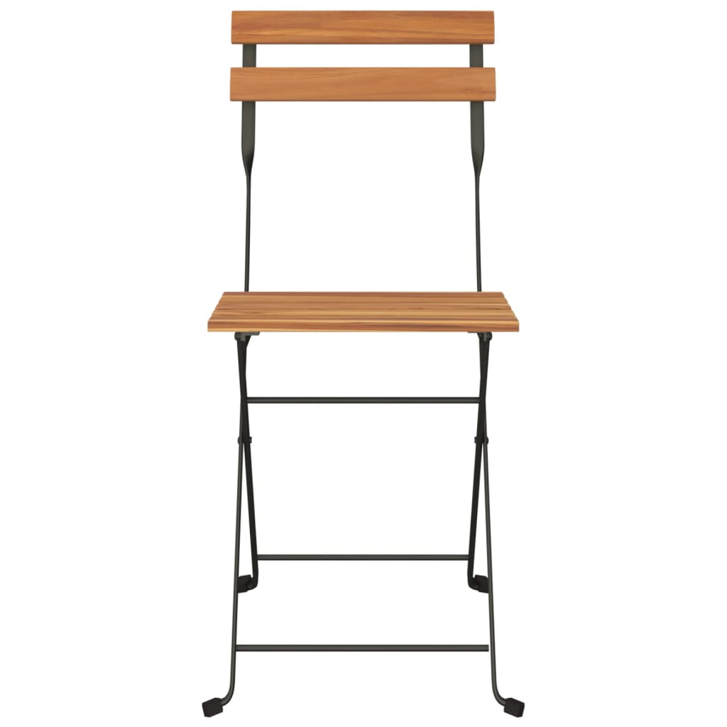vidaXL Folding Chairs 8 pcs Solid Wood Teak and Steel