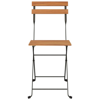 vidaXL Folding Chairs 8 pcs Solid Wood Teak and Steel