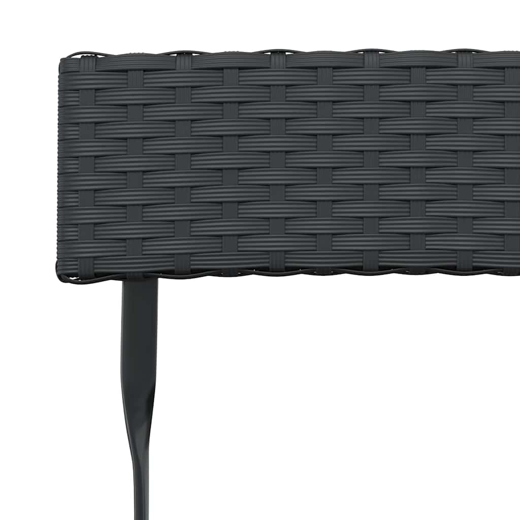 vidaXL Folding Chairs 6 pcs Black Poly Rattan and Steel