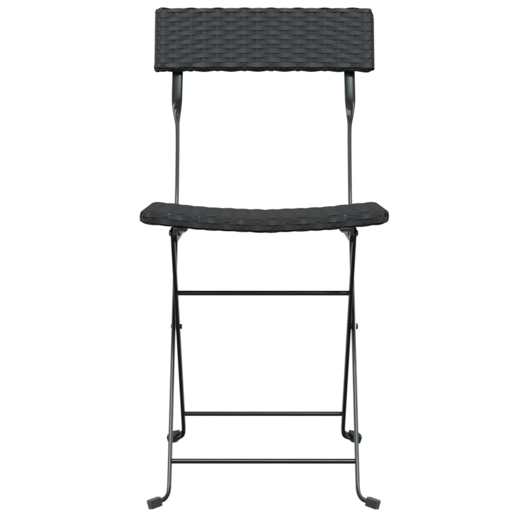 vidaXL Folding Bistro Chair | Set of 8 | Black